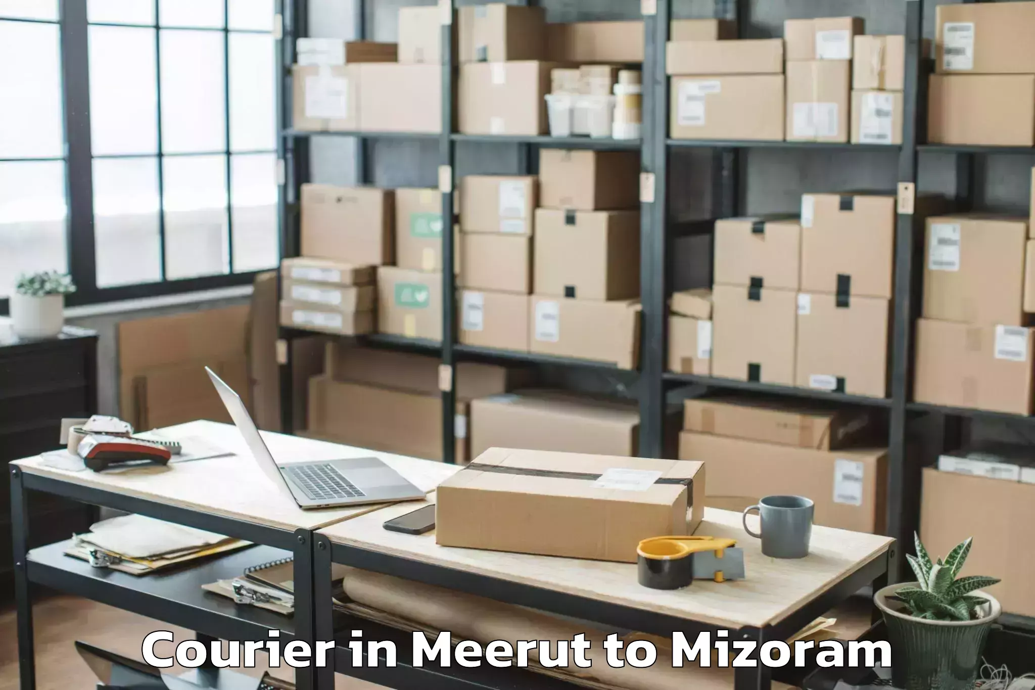 Leading Meerut to Bilkhawthlir Courier Provider